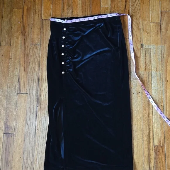 Loft Women's Velvet Ruched Button Midi Skirt - Picture 5 of 7